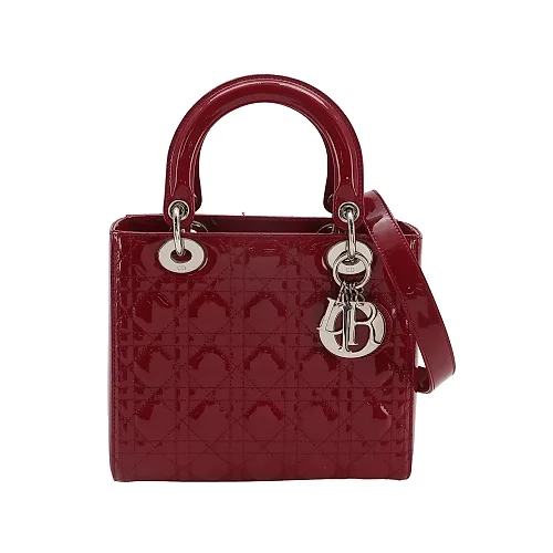 Lady Dior Medium Red Patent Cannage