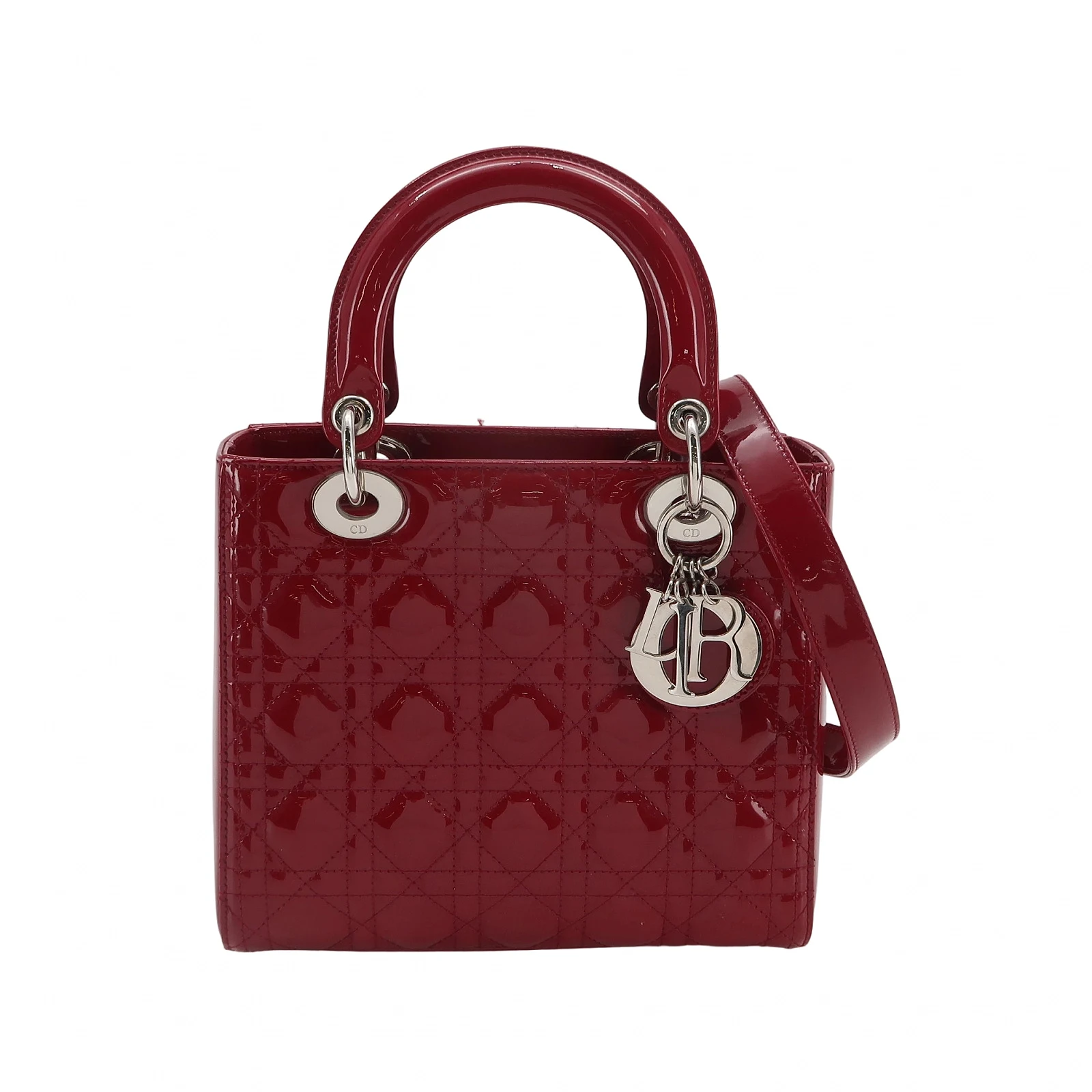 Lady Dior Medium Red Patent Cannage