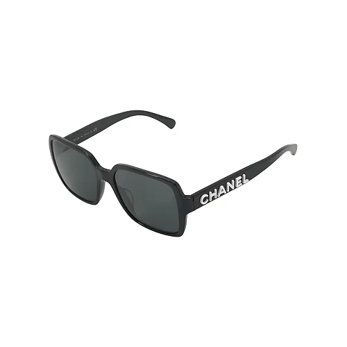 Chanel Black Square-Frame Logo Sunglasses