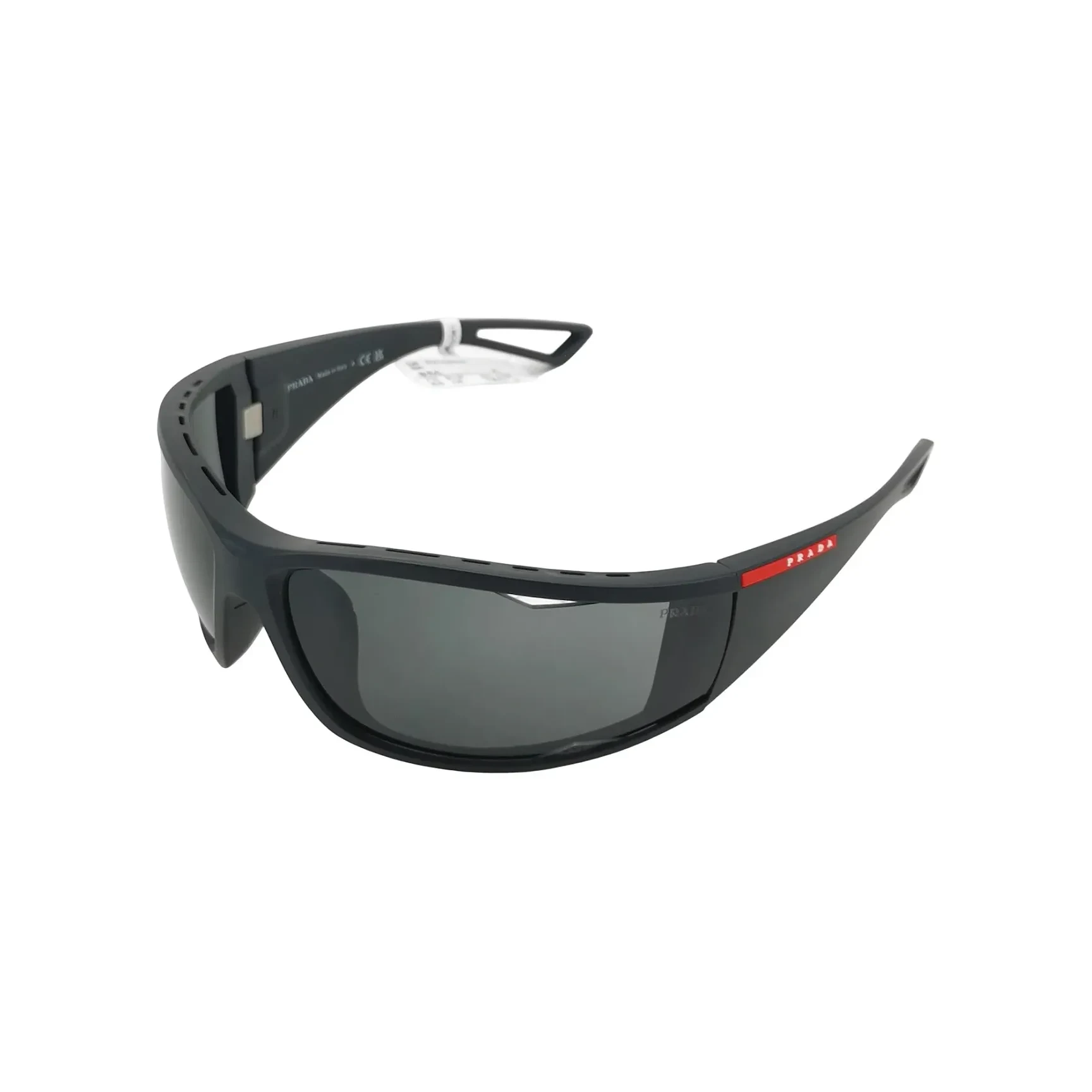 Prada Black Square-Frame Logo Sunglasses, Wide Lens