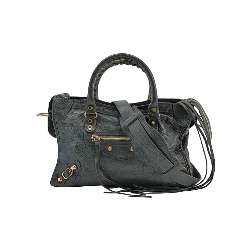 Balenciaga Le City Small Grey Oil-Waxed Leather