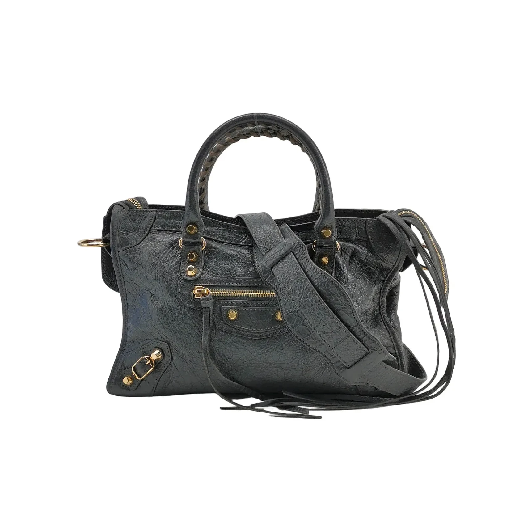 Balenciaga Le City Small Grey Oil-Waxed Leather