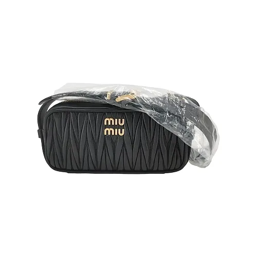 Miu Miu Black Ruched Lambskin Shoulder Bag