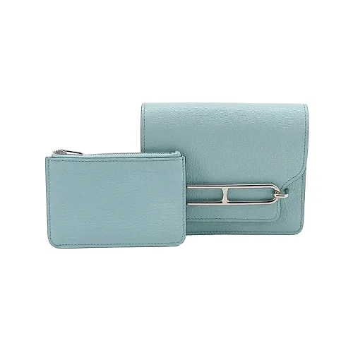 Hermès Roulis Slim Wallet Chèvre Mysore, Bleu Brume