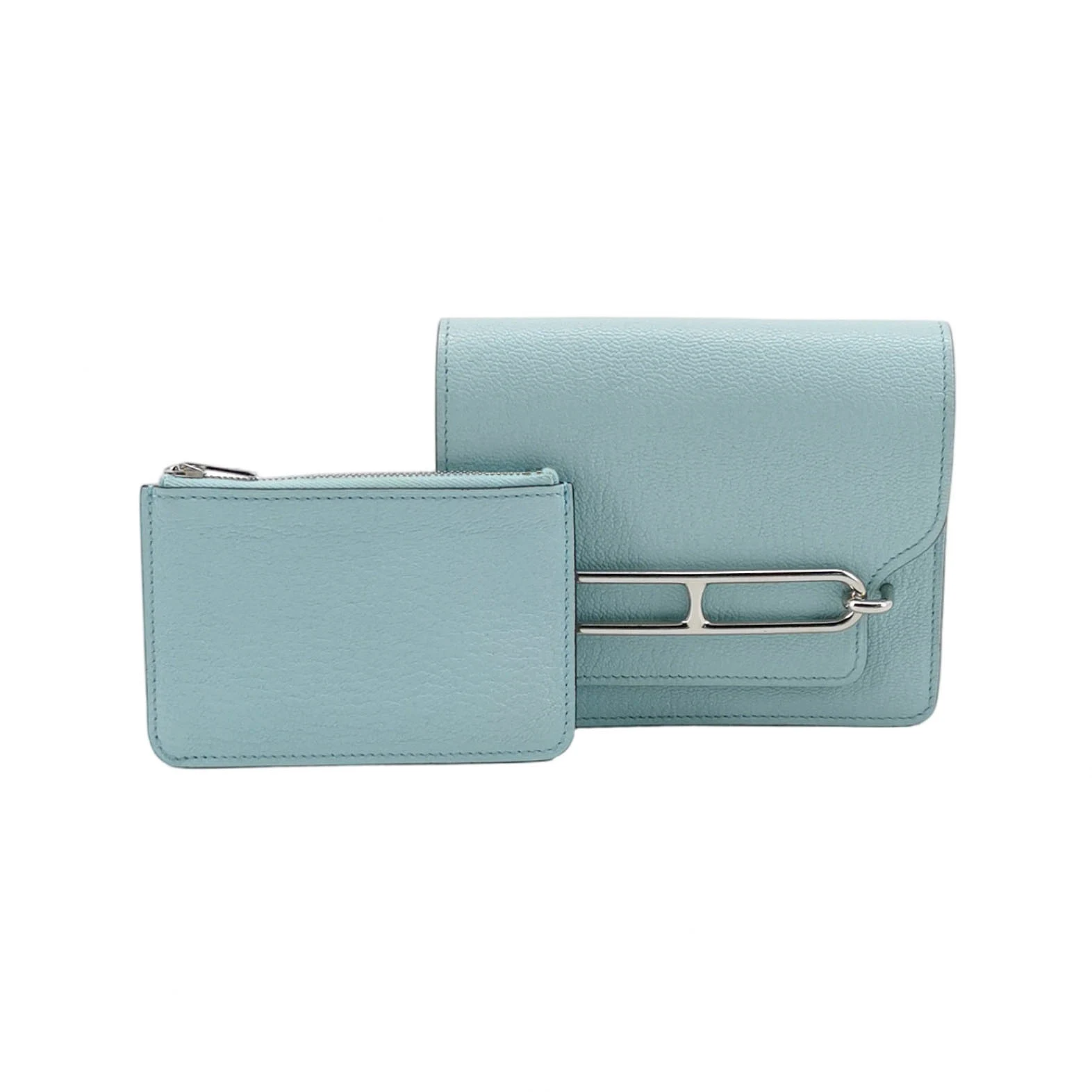 Hermès Roulis Slim Wallet Chèvre Mysore, Bleu Brume
