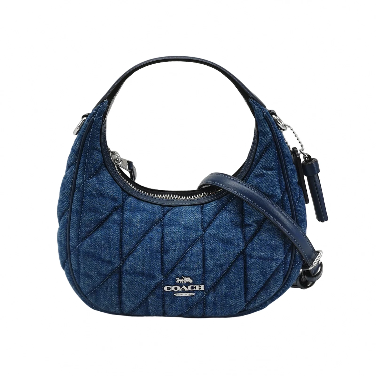 Coach Carmen Quilted Denim Crossbody, Blue