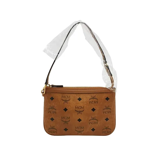 MCM Liz Flat Pouch, Brown Visetos