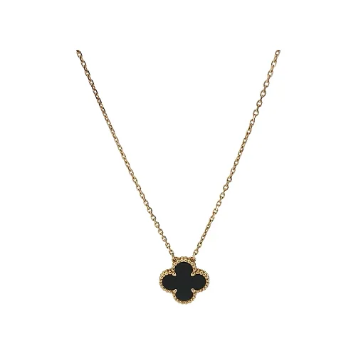Van Cleef & Arpels Vintage Alhambra Necklace, Gold and Agate