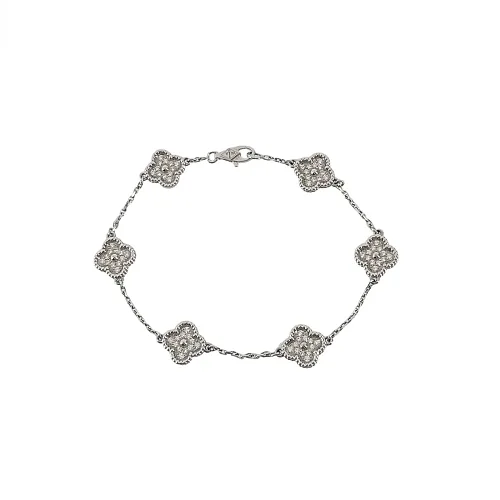 Van Cleef & Arpels Sweet Alhambra Diamond Bracelet, White Gold