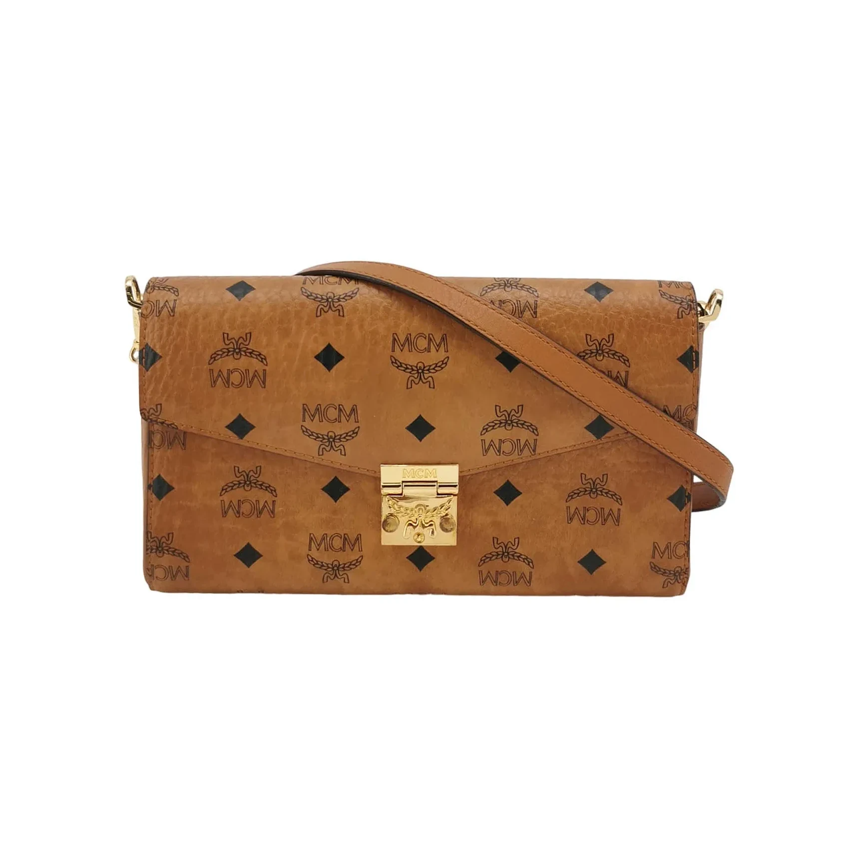 MCM Tracy Crossbody, Brown Visetos