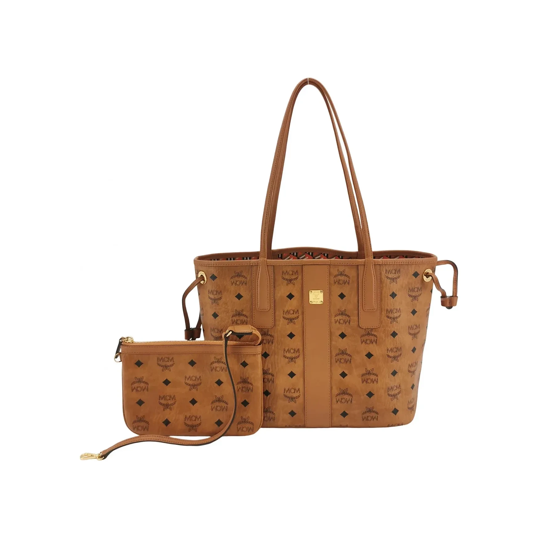 MCM Liz Reversible Tote Small, Brown Visetos