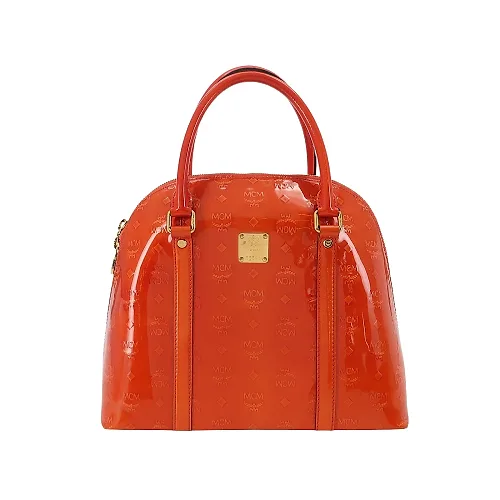 MCM Patent Logo Tote, Orange