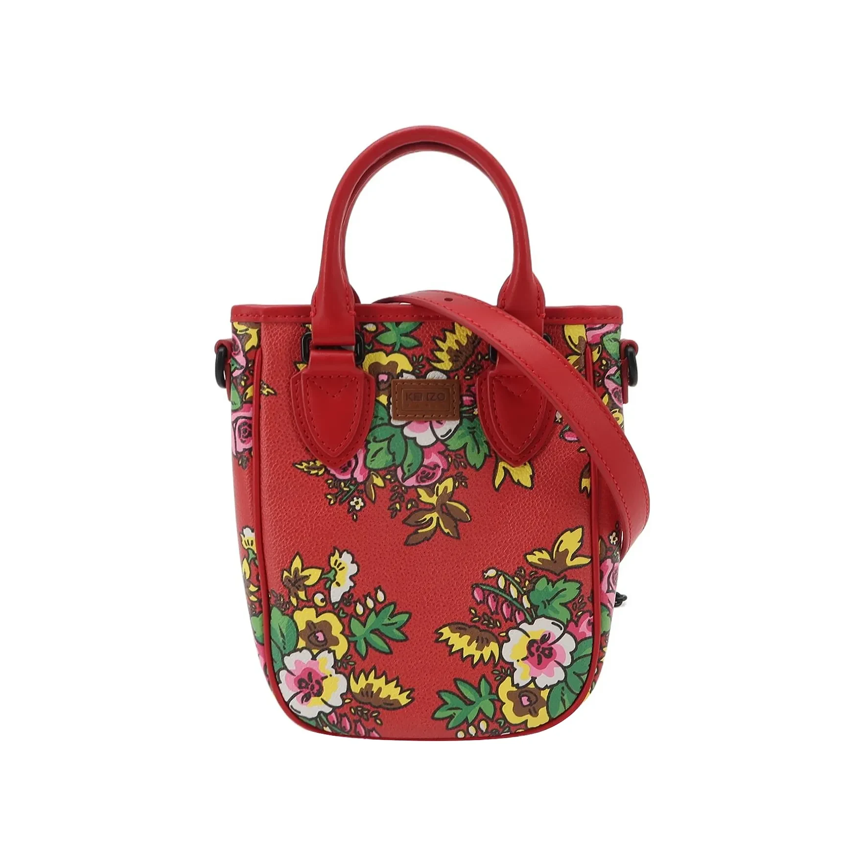 Kenzo Floral-Print Crossbody, Red