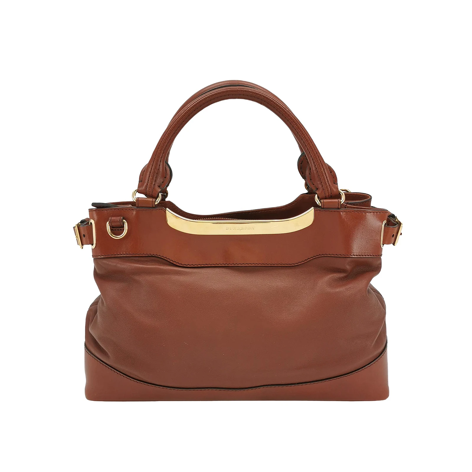 Burberry Leather Logo Tote, Brown
