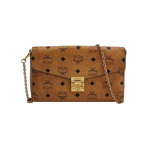 MCM Millie Medium Crossbody, Brown Visetos