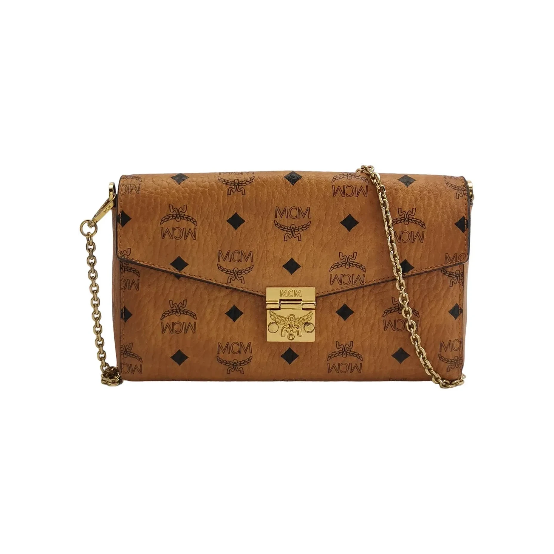 MCM Millie Medium Crossbody, Brown Visetos