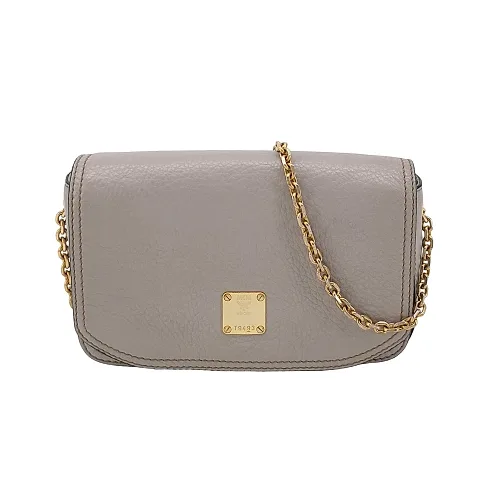 MCM Logo-Plaque Crossbody, Grey
