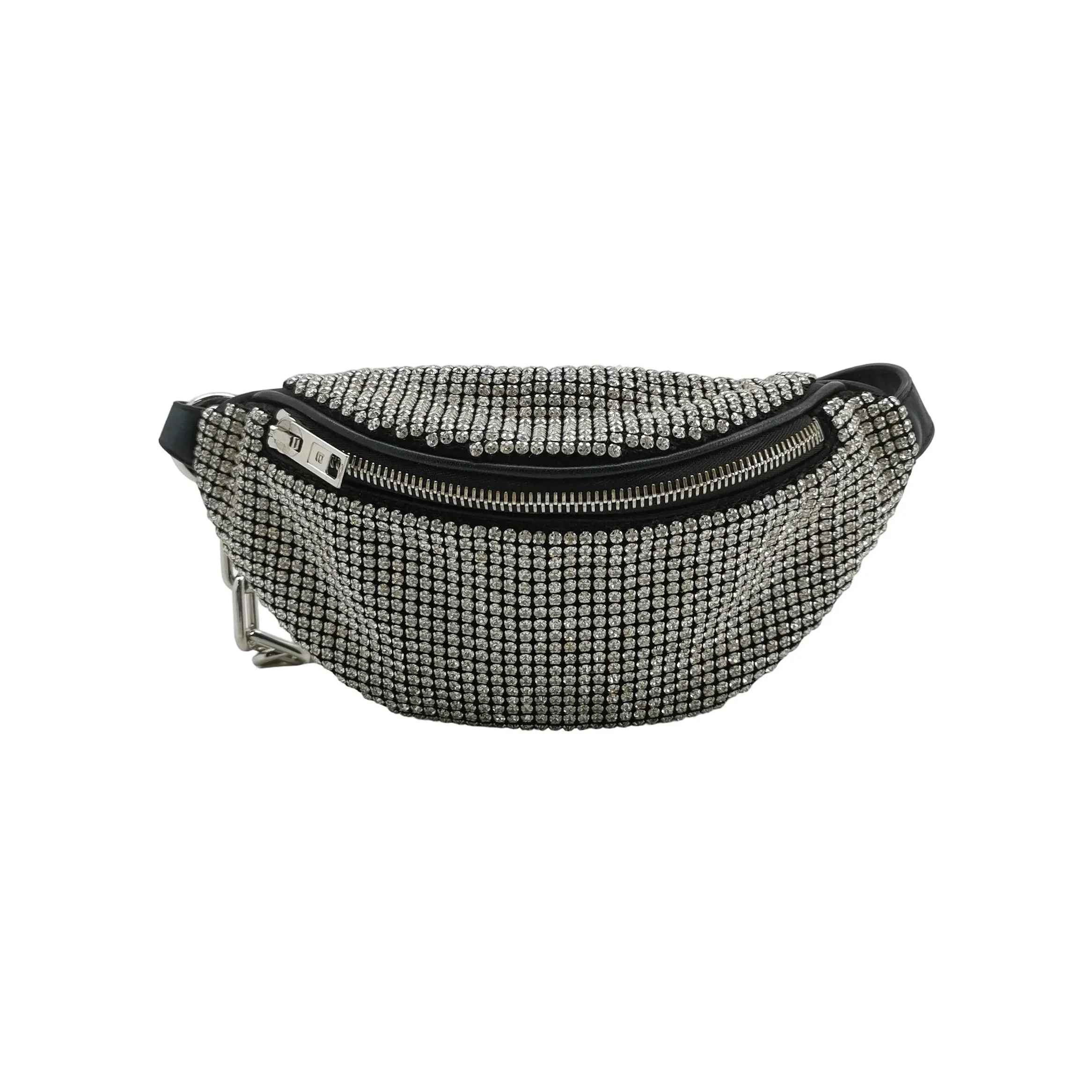 Alexander Wang Attica Mini Crystal Belt Bag, Silver