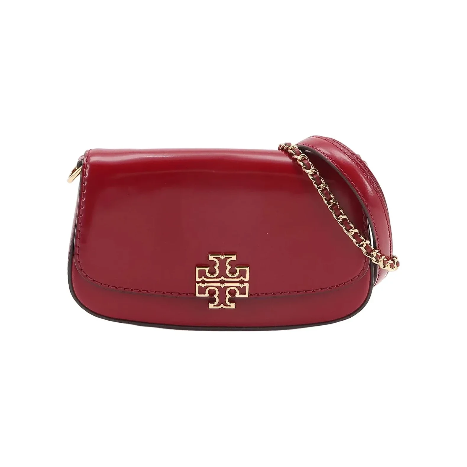 Tory Burch Britten Cut-Out Logo Crossbody, Red