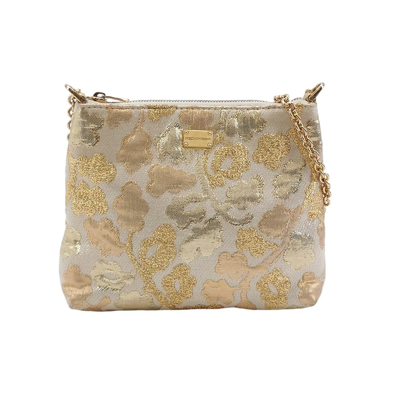Dolce & Gabbana Logo-Plaque Shoulder Bag, Gold