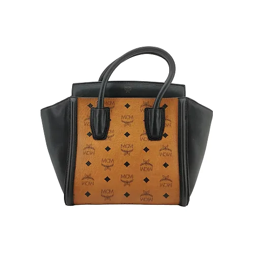 MCM Visetos Logo Tote, Brown