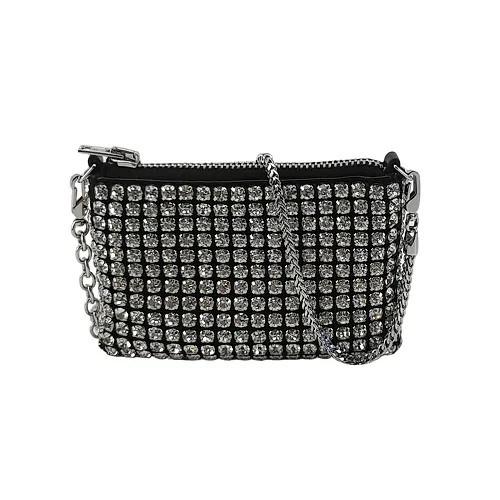 Alexander Wang Wangloc Mini Crystal Pouch, Silver