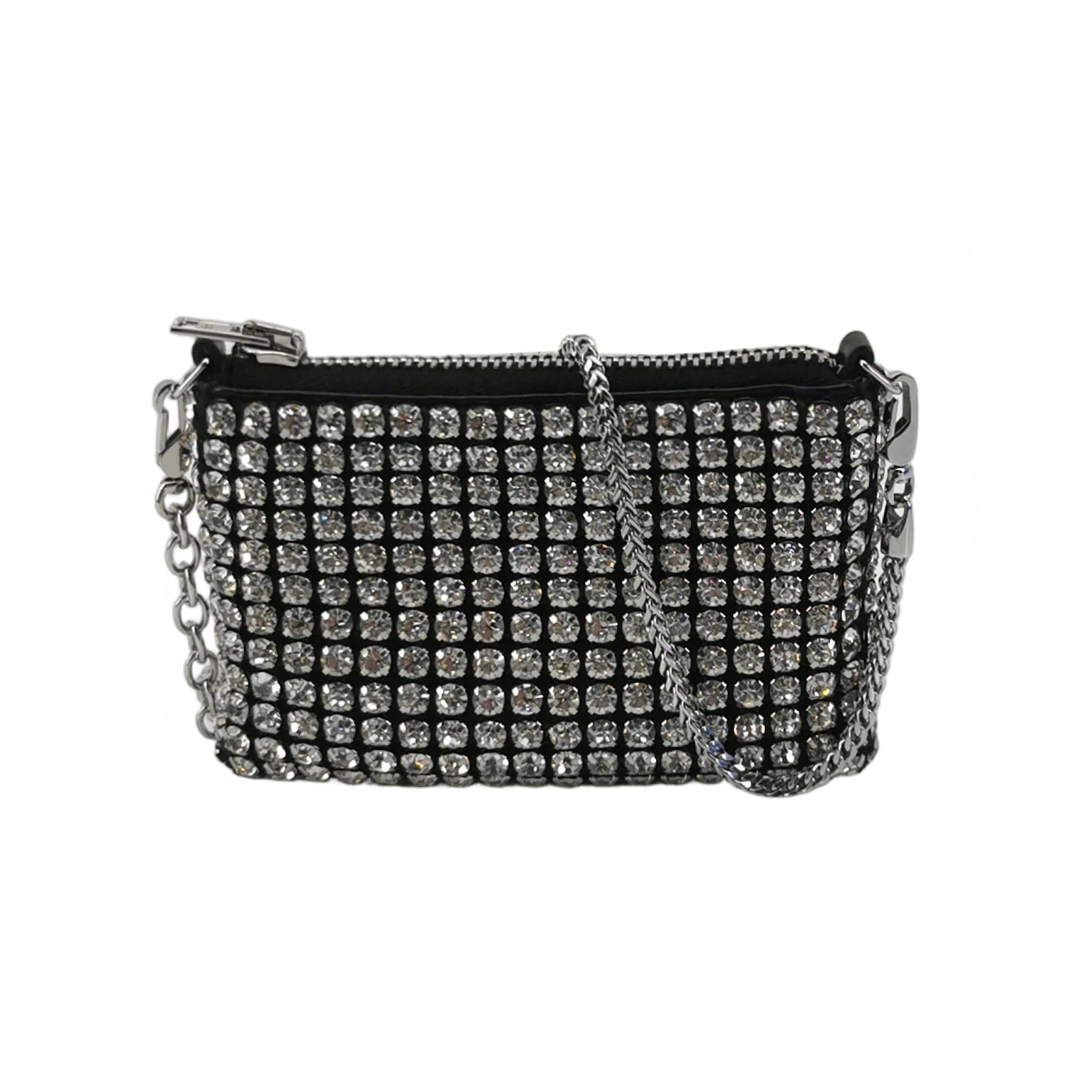 Alexander Wang Wangloc Mini Crystal Pouch, Silver