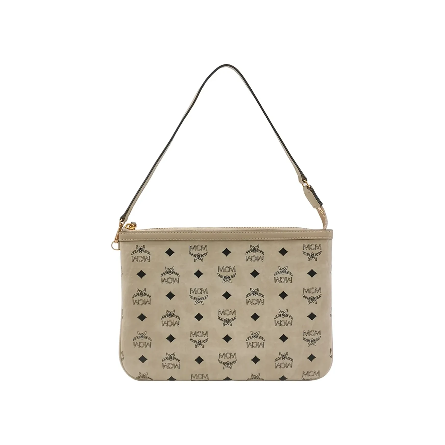 MCM Liz Flat Shoulder Bag, Beige Visetos