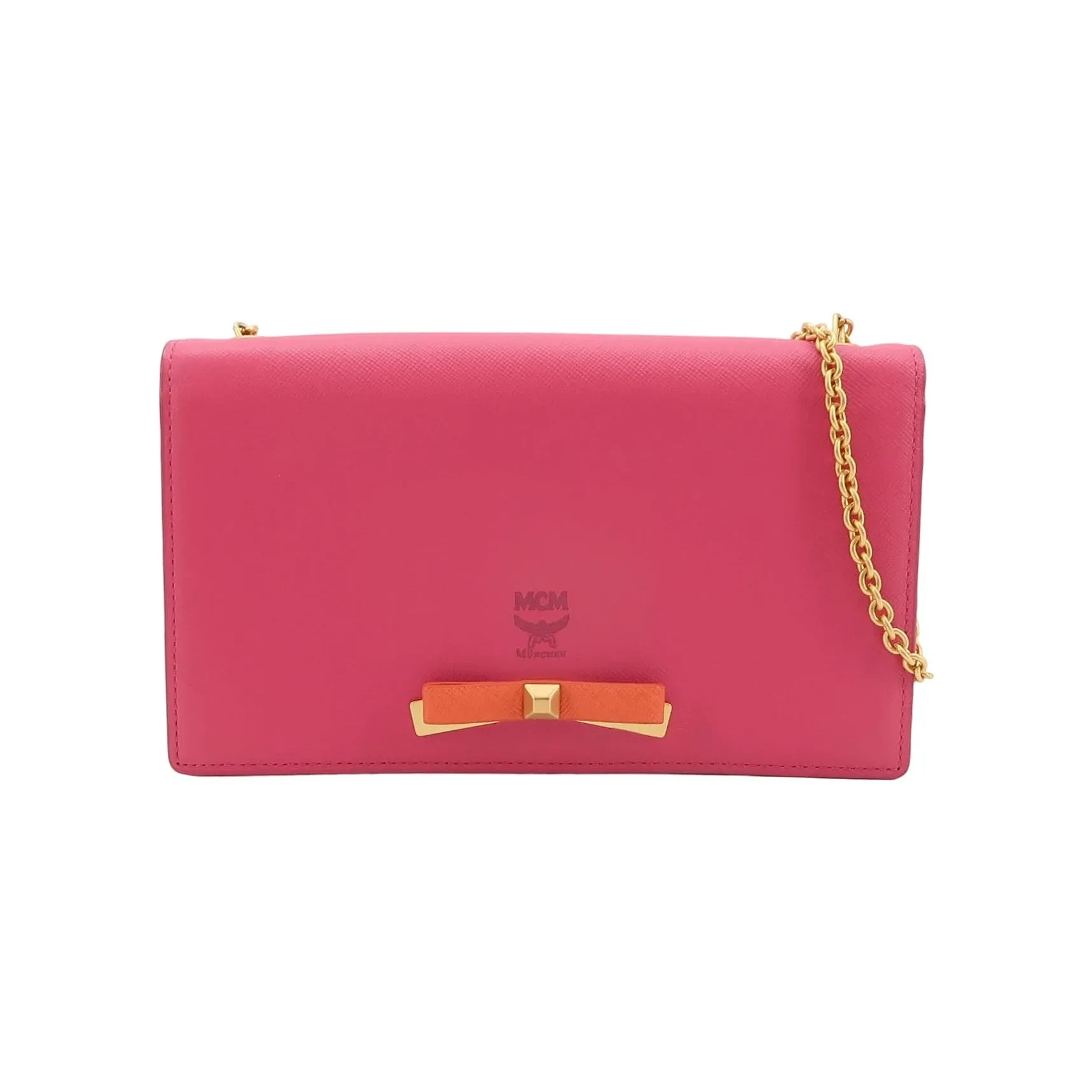 MCM Bow-Detail Crossbody, Fuchsia