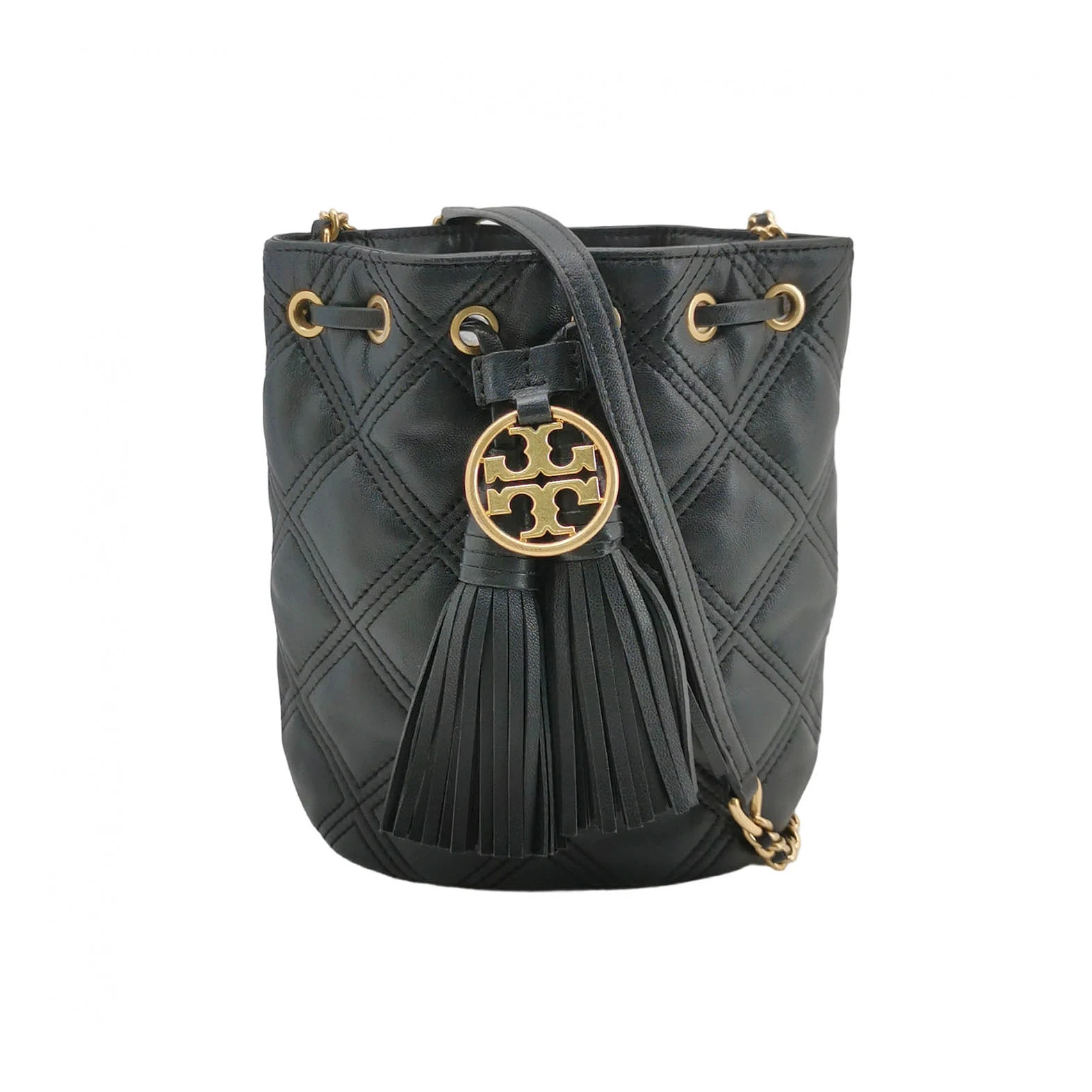 Tory Burch Fleming Mini Bucket Bag, Black