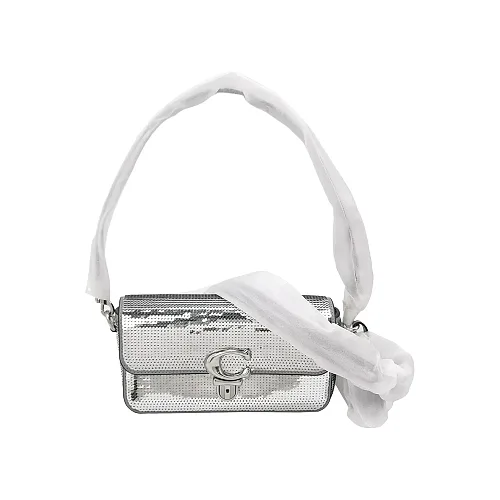 Coach Studio Sequin Shoulder Bag, Silver
