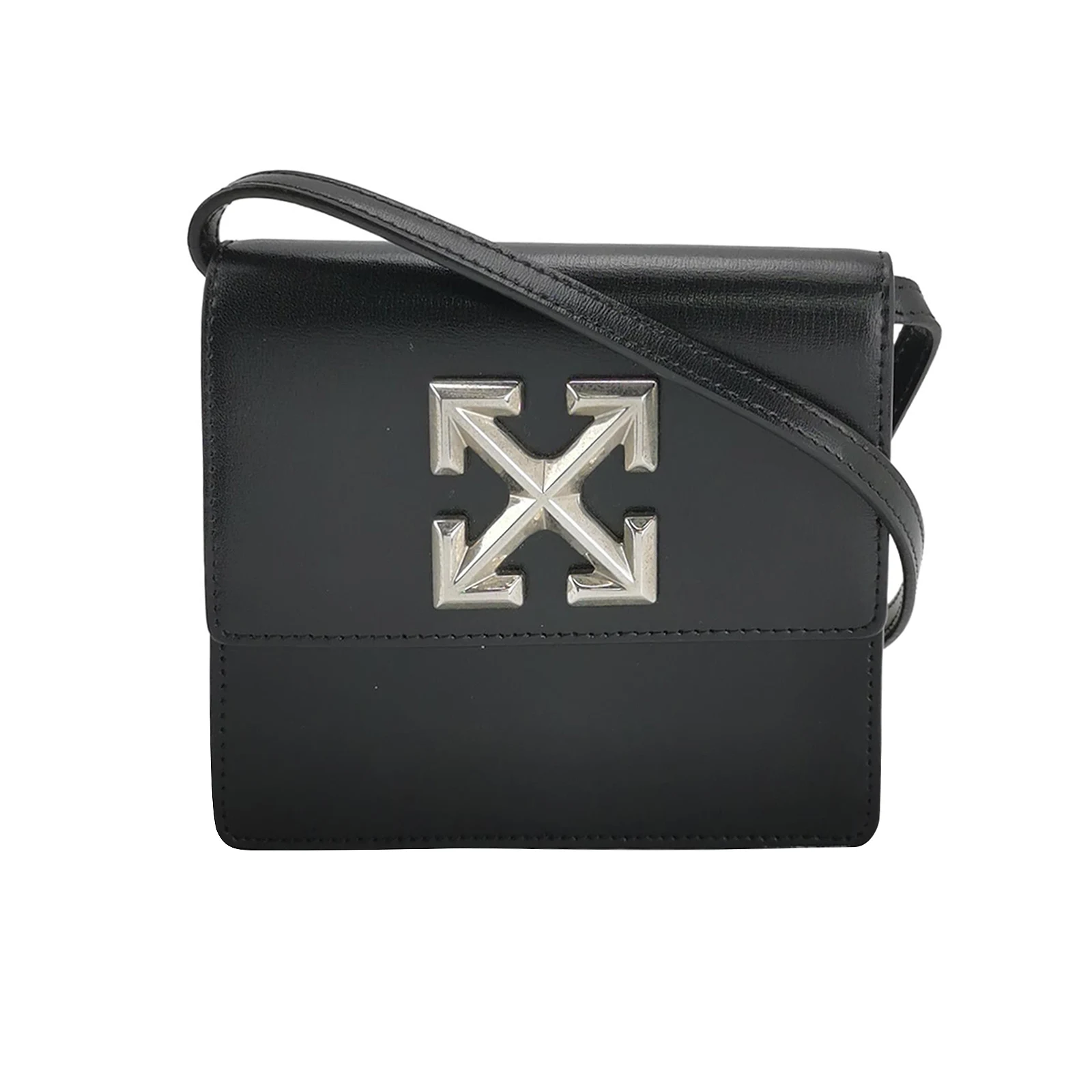 Off-White Jitney Flap Crossbody, Black