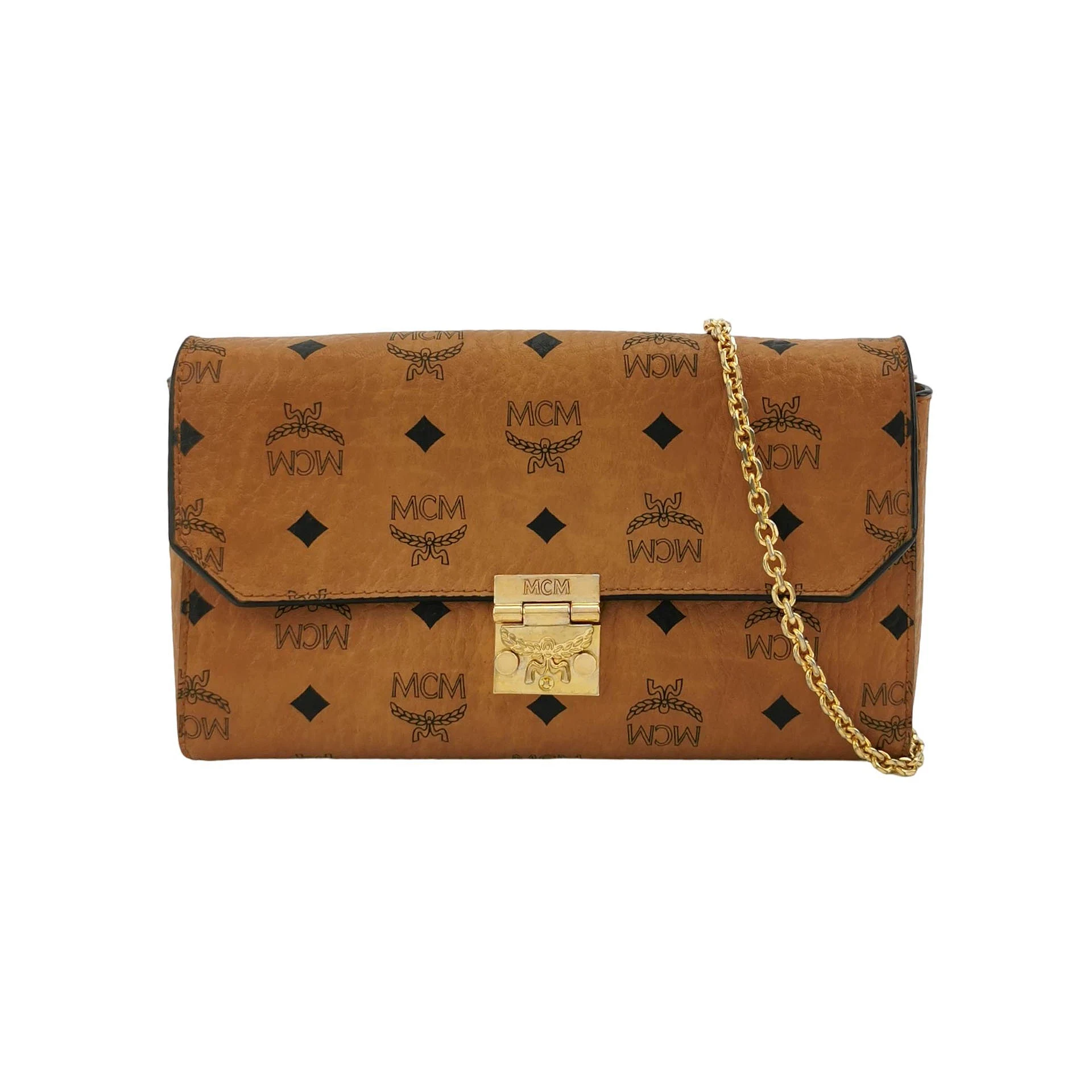 MCM Millie Medium Crossbody, Brown Visetos