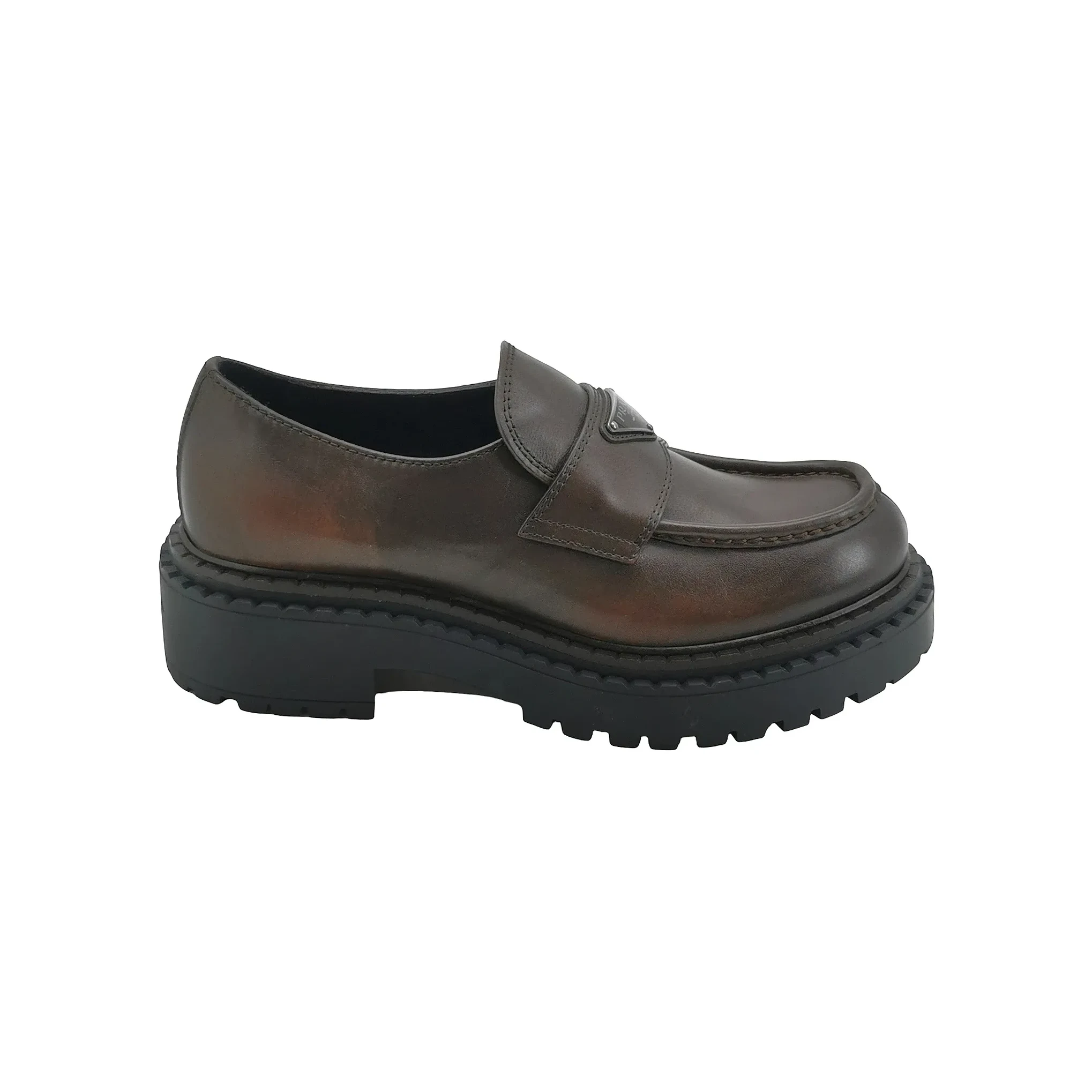 Prada Triangle-Logo Derbies, Brown