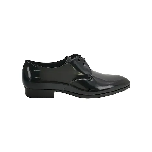Saint Laurent Patent Lace-Ups, Black
