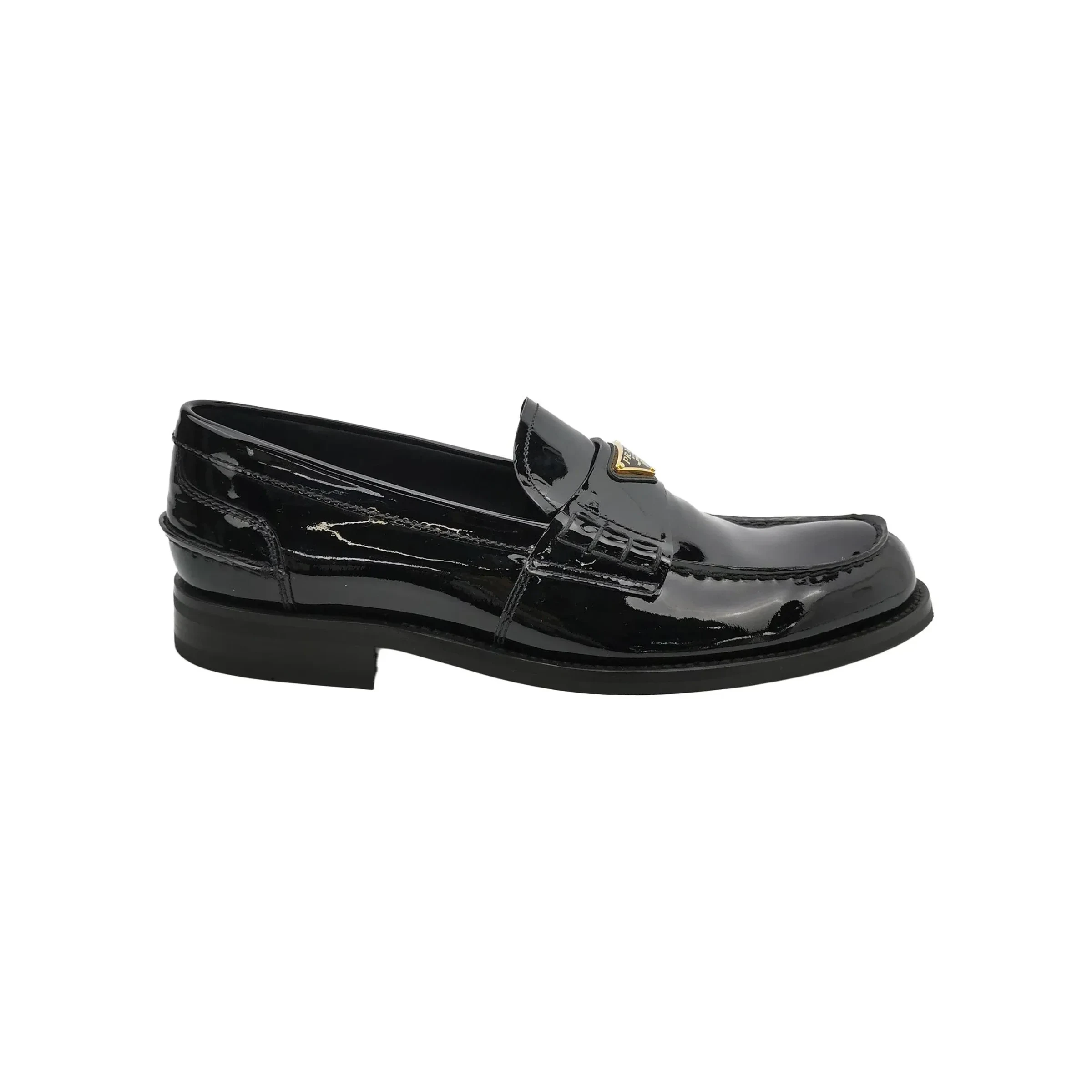 Prada Triangle-Logo Patent Loafers