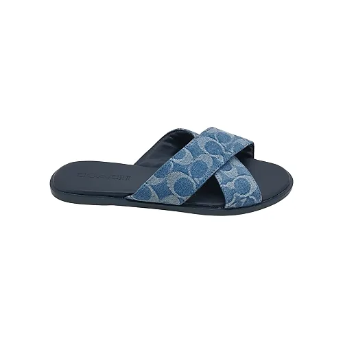 Coach Signature Canvas Slides, Blue