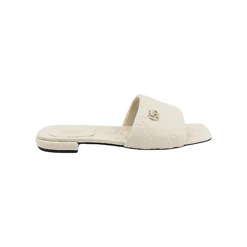 Gucci Double-G Slides, Beige