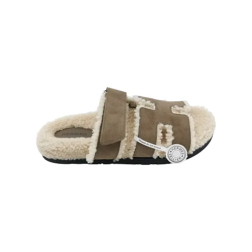 Hermès Chypre Sandals, Brown Suede