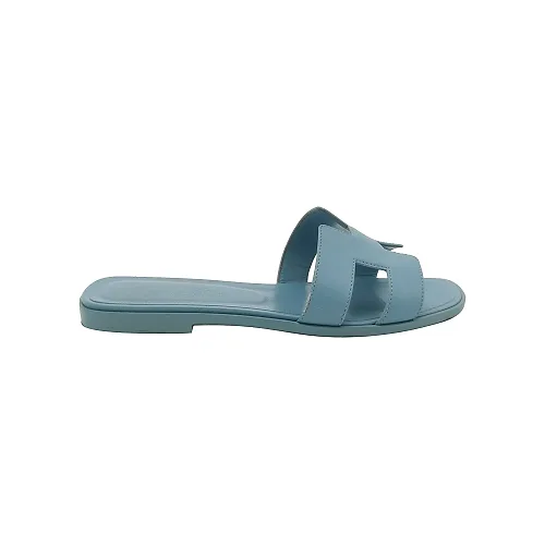 Hermès Leather Slides, Plain