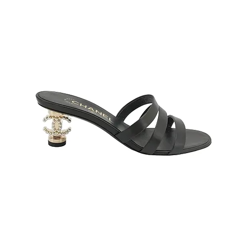Chanel Double-C Mules, Black