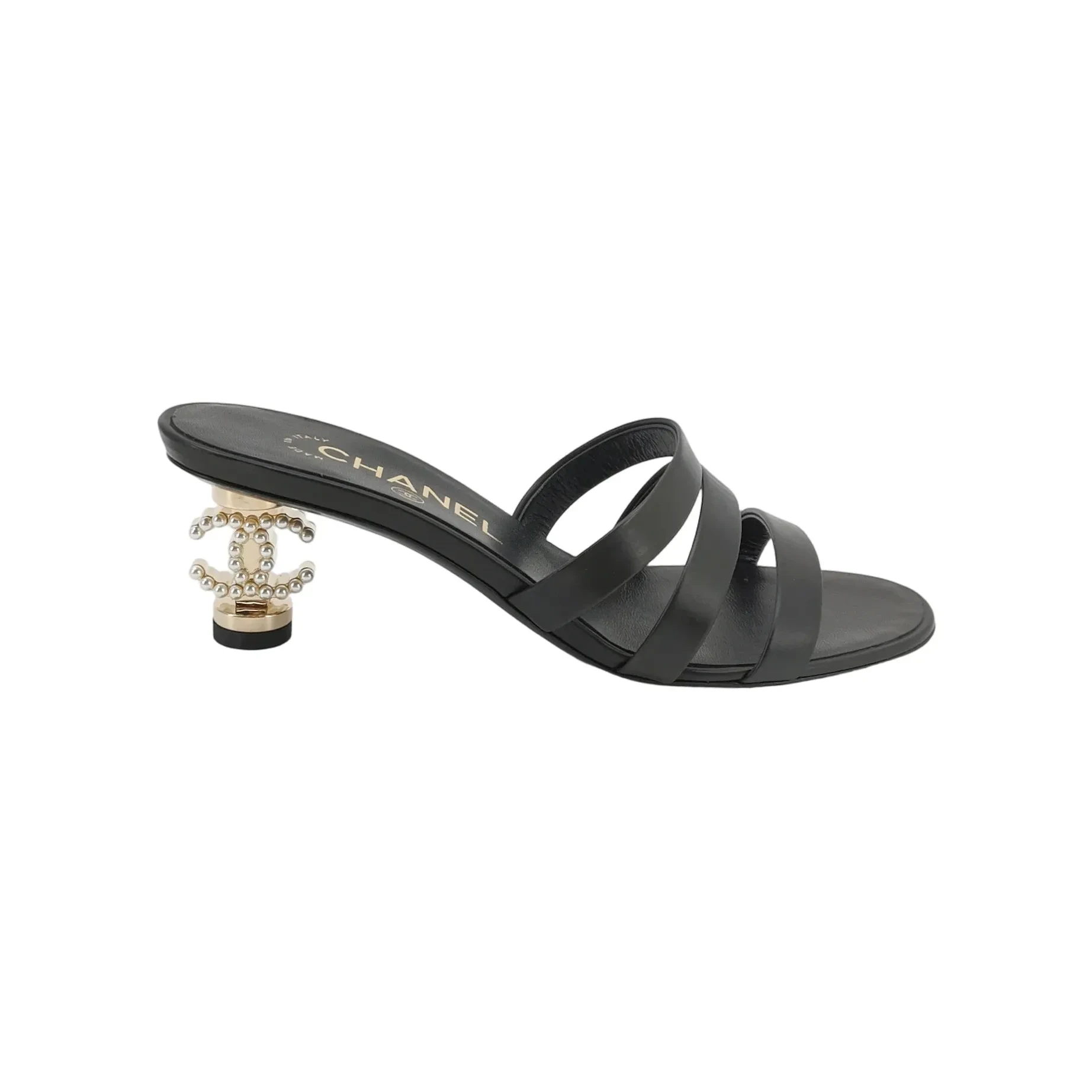 Chanel Double-C Mules, Black
