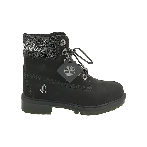Jimmy Choo Crystal Lace-Up Ankle Boots, Black