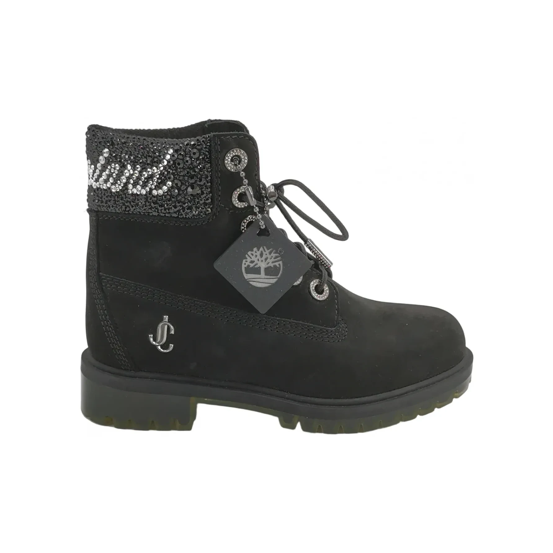 Jimmy Choo Crystal Lace-Up Ankle Boots, Black