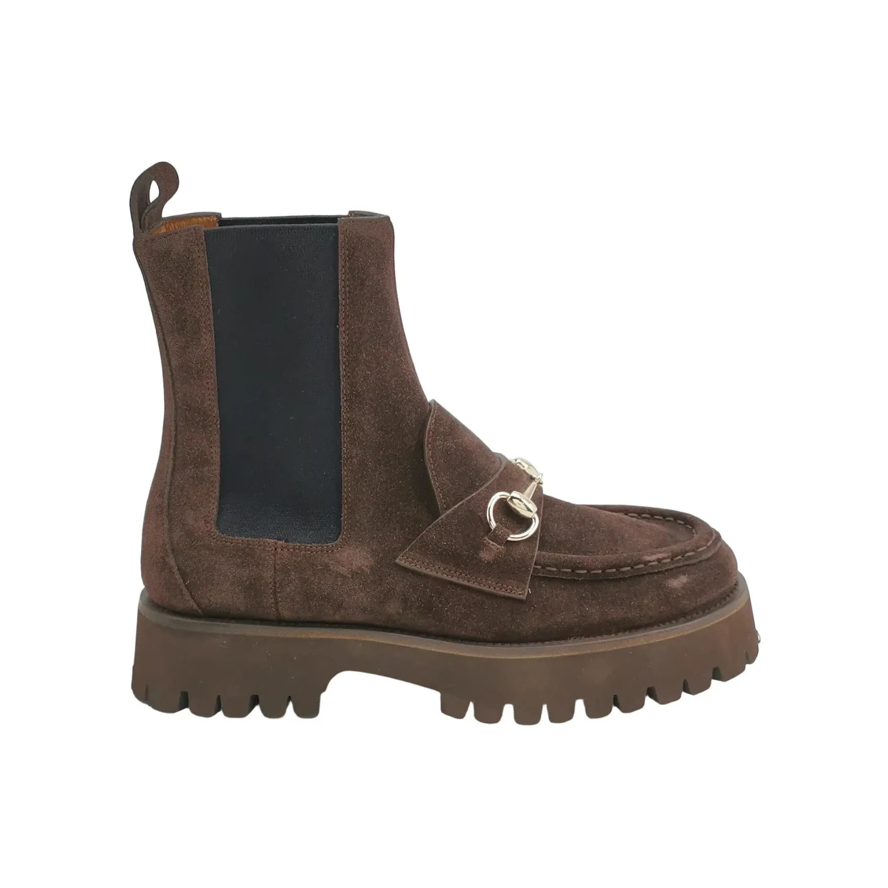 Gucci Horsebit Suede Ankle Boots, Brown