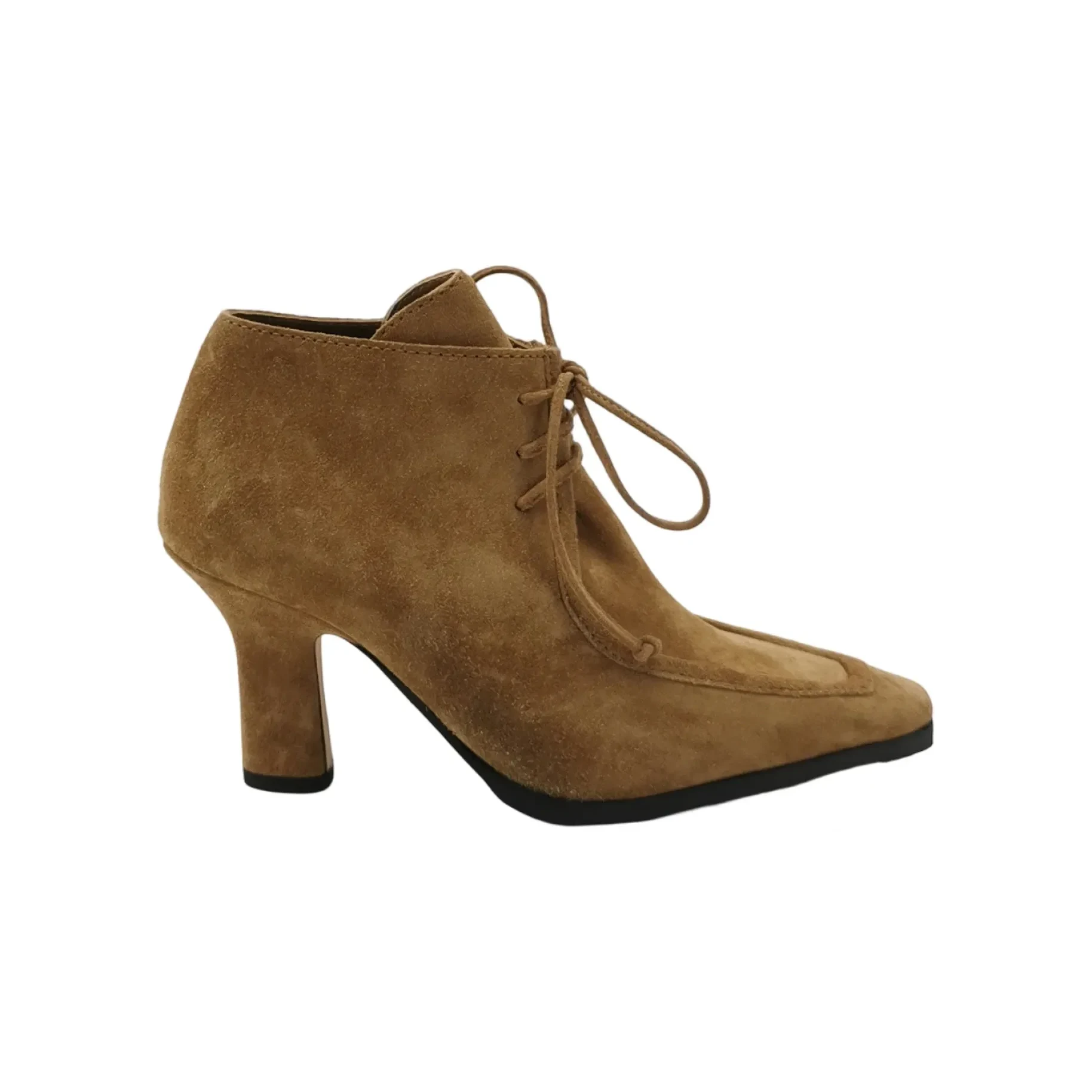 Burberry Suede Lace-Up Ankle Boots, Brown