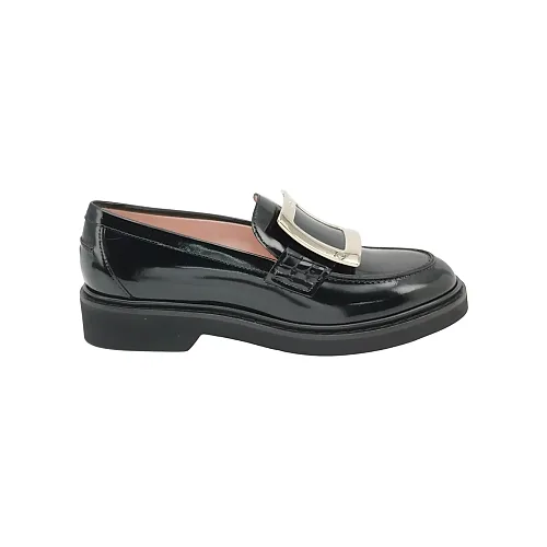 Roger Vivier Viv Rangers Buckle Flats, Black