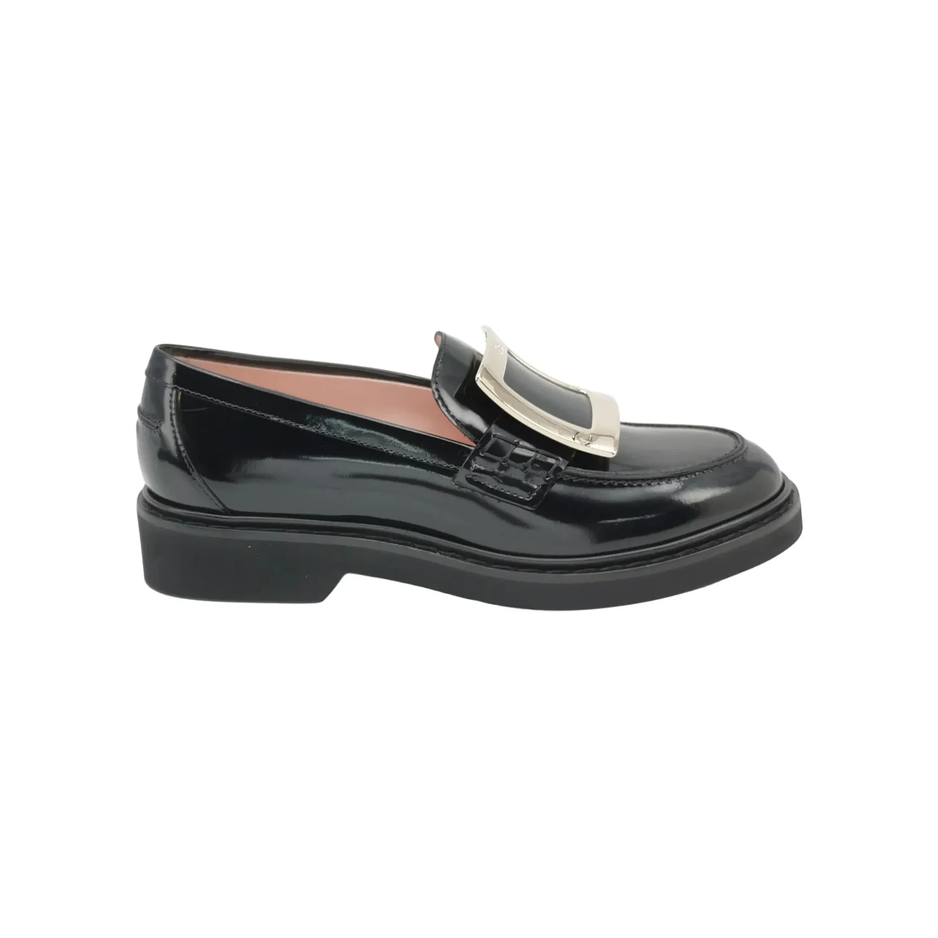 Roger Vivier Viv Rangers Buckle Flats, Black