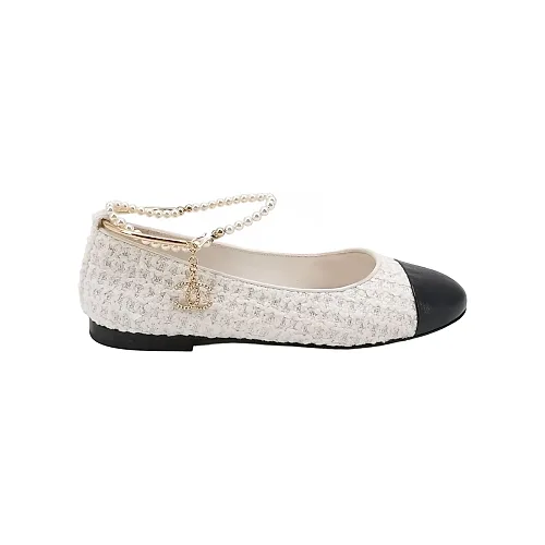 Chanel Double-C Flats, White