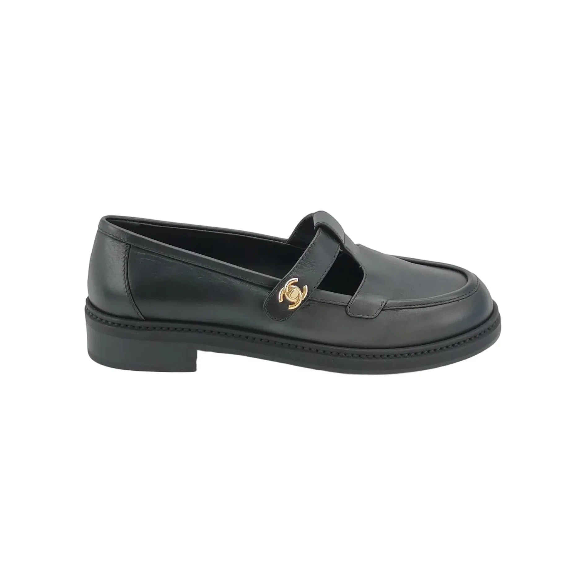 Chanel Double-C Buckled Flats, Black